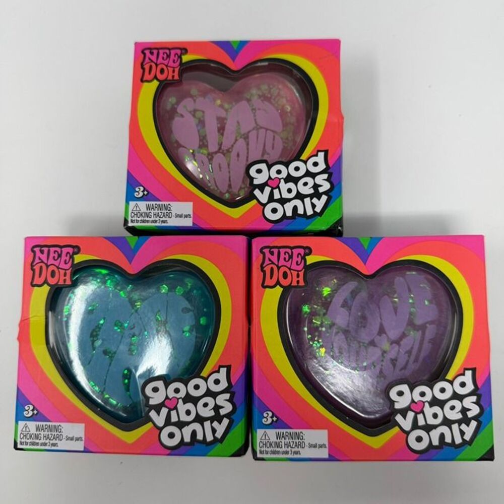Needoh Good vibes only LOT OF 3 Blue, Pink, Purple